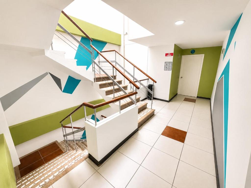 Interior stairway at Hotel Plazha Express